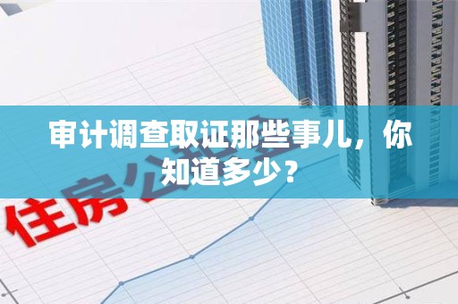 南康审计调查取证那些事儿，你知道多少？