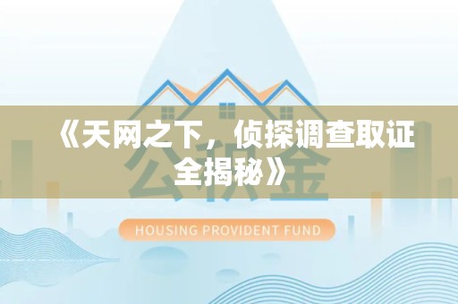 南康《天网之下，侦探调查取证全揭秘》