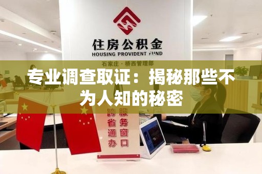 南康专业调查取证：揭秘那些不为人知的秘密