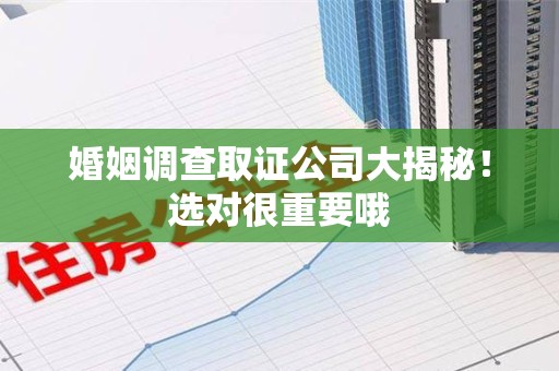 南康婚姻调查取证公司大揭秘！选对很重要哦